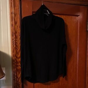 Cowl Neck Waffle Knit Long Sleeve Shirt